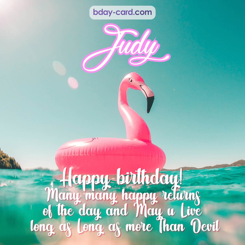 Happy Birthday pic for Judy with flamingo