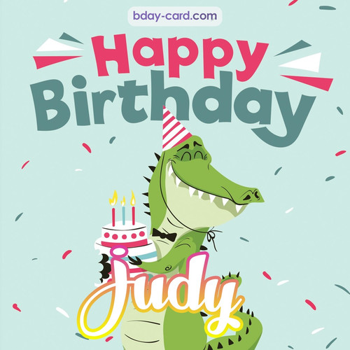 Happy Birthday images for Judy with crocodile