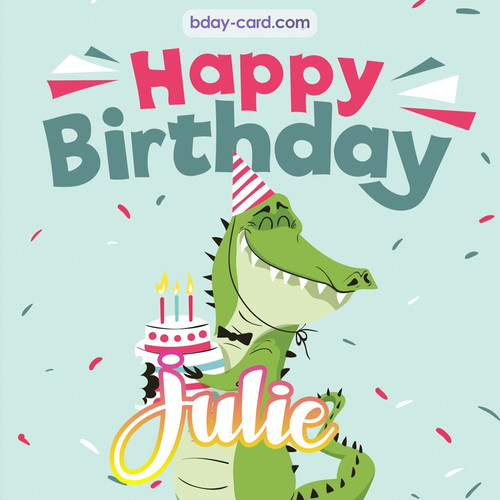 Happy Birthday images for Julie with crocodile