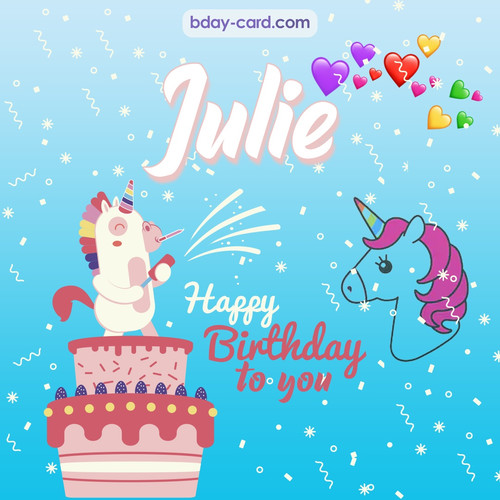 Happy Birthday pics for Julie with Unicorn