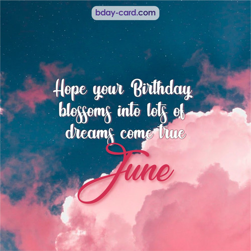 Birthday pictures for June with clouds