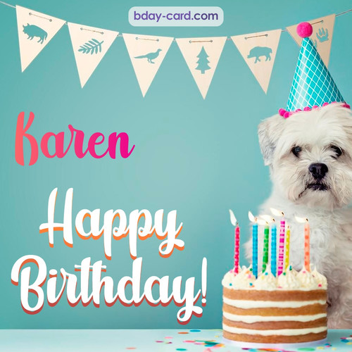 Happiest Birthday pictures for Karen with Dog