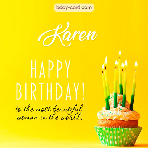 Birthday pics for Karen with cupcake