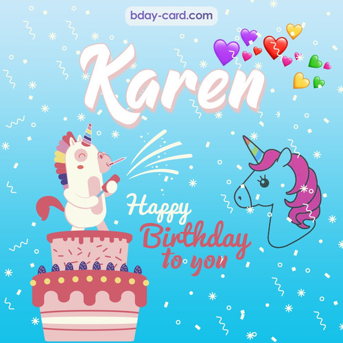 Happy Birthday pics for Karen with Unicorn