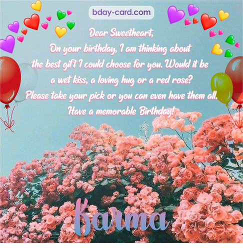 Birthday pic for Karma with roses