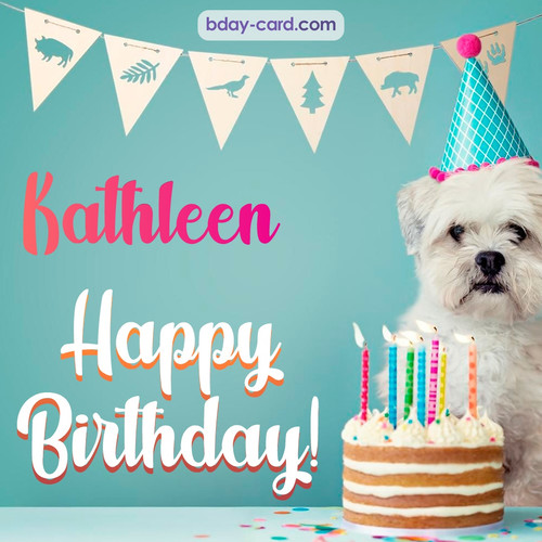 Happiest Birthday pictures for Kathleen with Dog