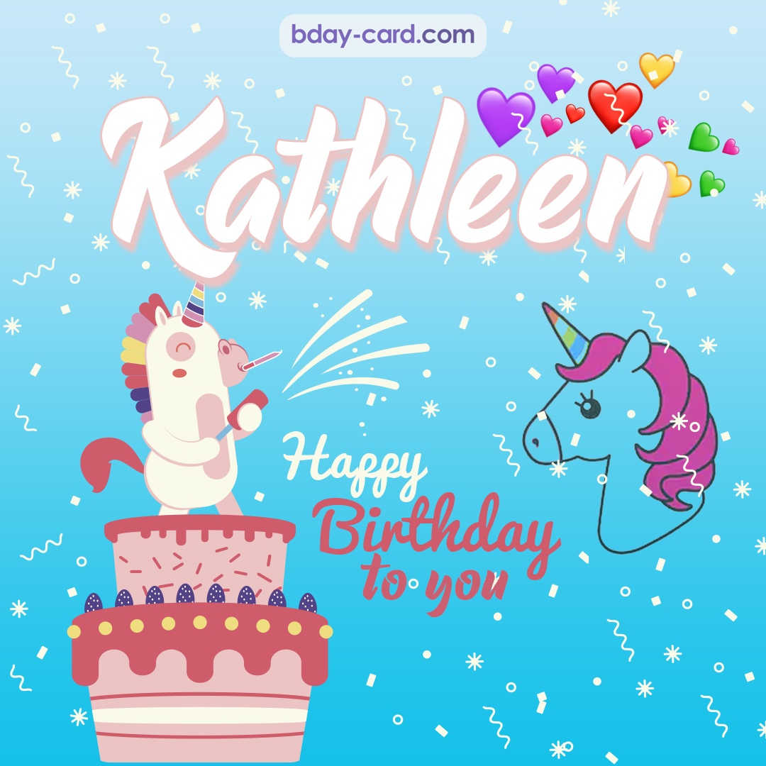 Happy Birthday pics for Kathleen with Unicorn