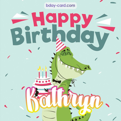 Happy Birthday images for Kathryn with crocodile