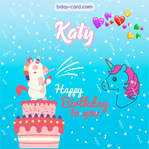 Happy Birthday pics for Katy with Unicorn