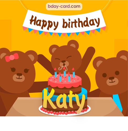 Bday images for Katy with bears
