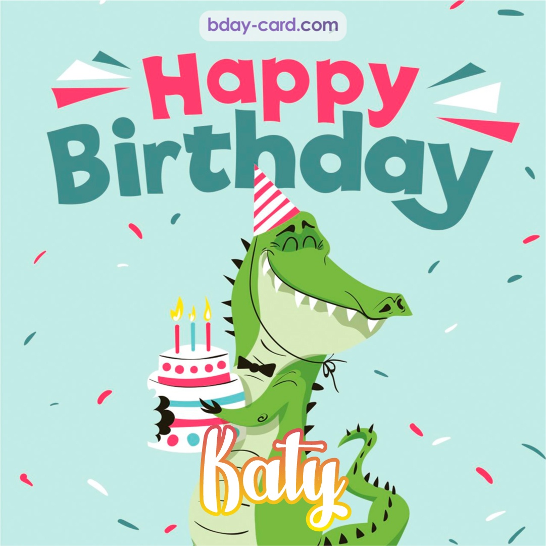 Happy Birthday images for Katy with crocodile