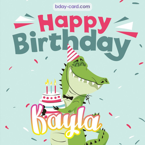 Happy Birthday images for Kayla with crocodile