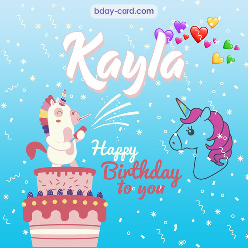 Happy Birthday pics for Kayla with Unicorn
