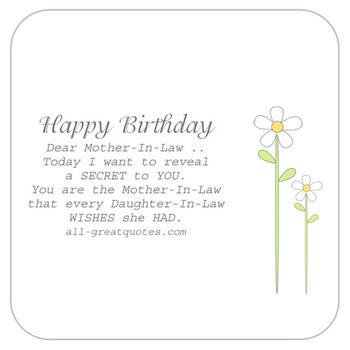 Happy birthday dear mother in law
