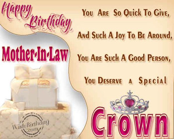 Happy birthday mother in law crown image