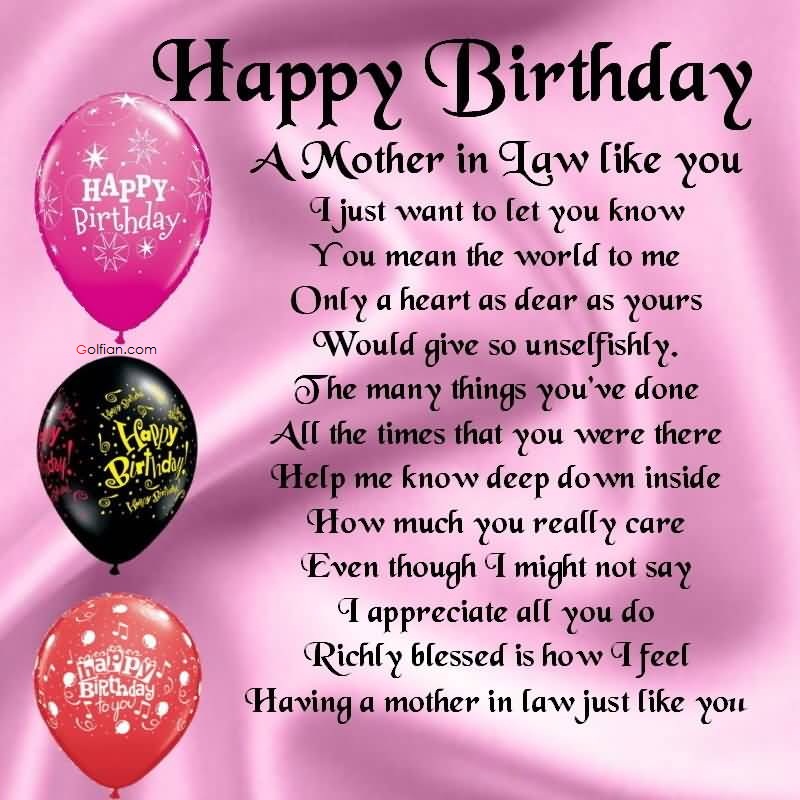 Happy Birthday Card For Mother In Law Card Ideas