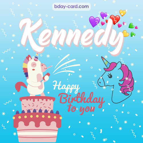 Happy Birthday pics for Kennedy with Unicorn