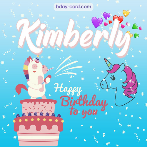 Happy Birthday pics for Kimberly with Unicorn