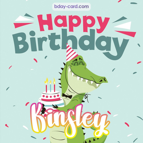 Happy Birthday images for Kinsley with crocodile