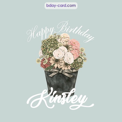 Birthday pics for Kinsley with Bucket of flowers