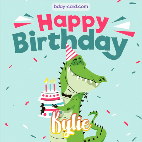Happy Birthday images for Kylie with crocodile