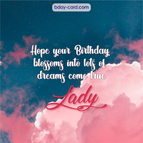 Birthday pictures for Lady with clouds