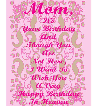 Birthday pics happy birthday card to a deceased mom by