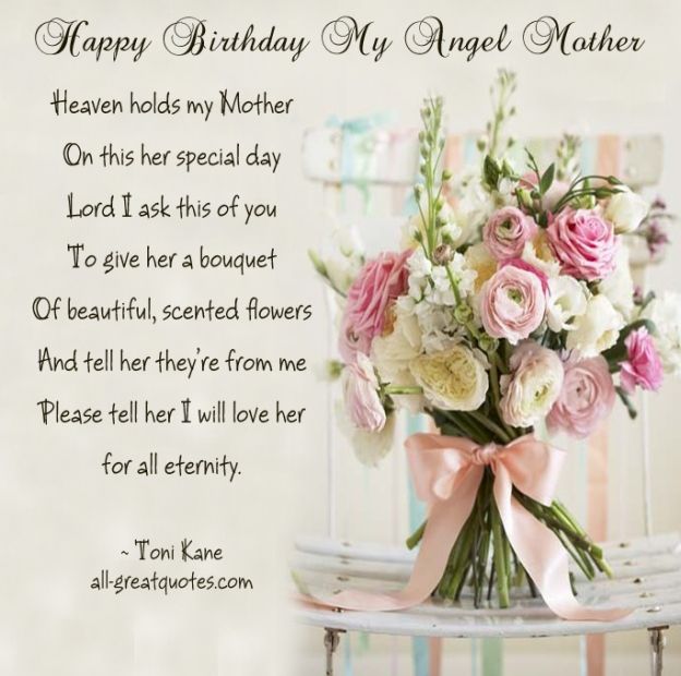 Birthday quotes happy birthday my angel mother heaven hol...