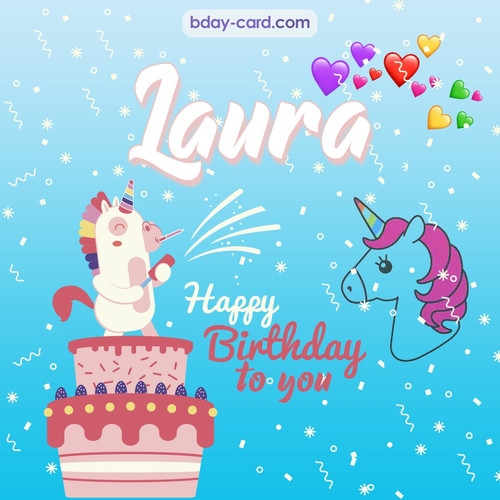 Happy Birthday pics for Laura with Unicorn