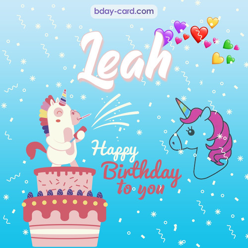Happy Birthday pics for Leah with Unicorn