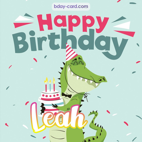 Happy Birthday images for Leah with crocodile
