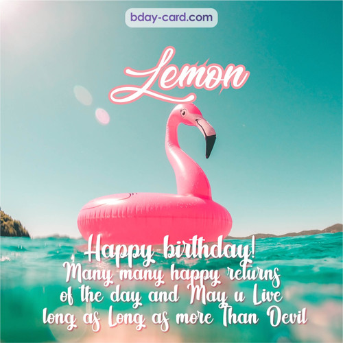 Happy Birthday pic for Lemon with flamingo