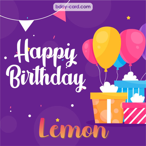 Greetings pics for Lemon with balloon
