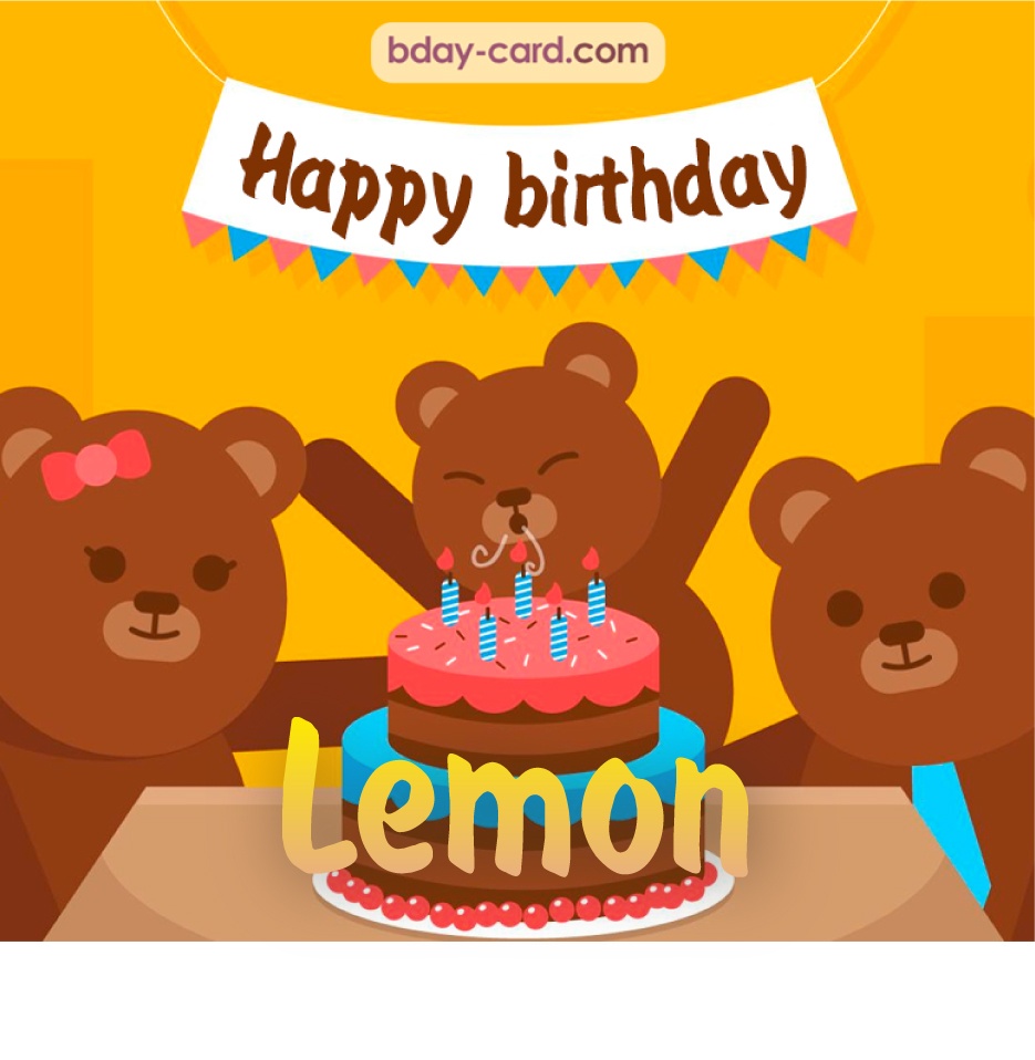 Bday images for Lemon with bears