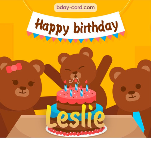 Bday images for Leslie with bears