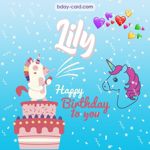 Happy Birthday pics for Lily with Unicorn