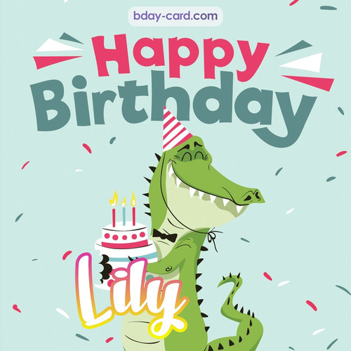 Happy Birthday images for Lily with crocodile