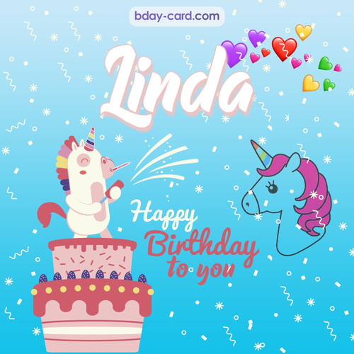 Happy Birthday pics for Linda with Unicorn