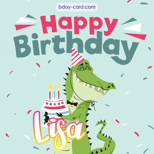 Happy Birthday images for Lisa with crocodile