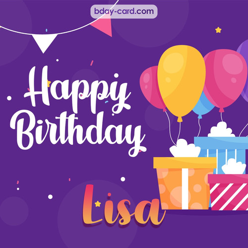 Greetings pics for Lisa with balloon