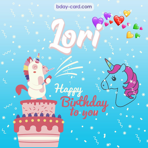 Happy Birthday pics for Lori with Unicorn