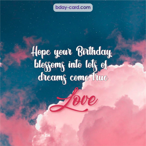 Birthday pictures for Love with clouds