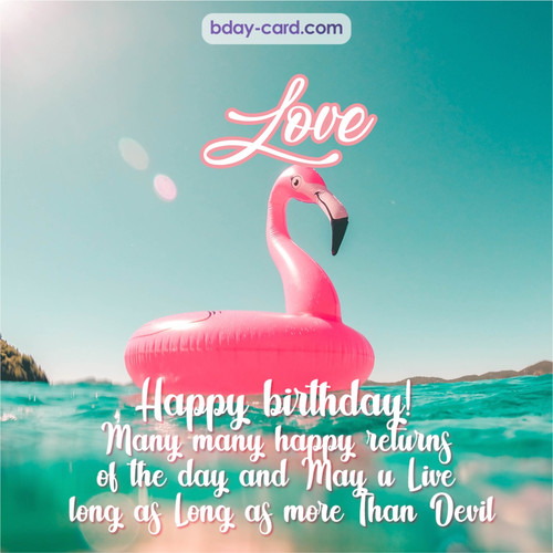 Happy Birthday pic for Love with flamingo