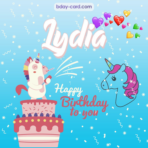 Happy Birthday pics for Lydia with Unicorn