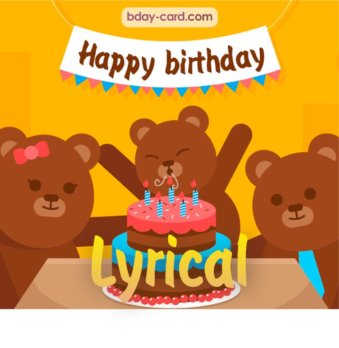 Bday images for Lyrical with bears