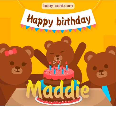 Bday images for Maddie with bears