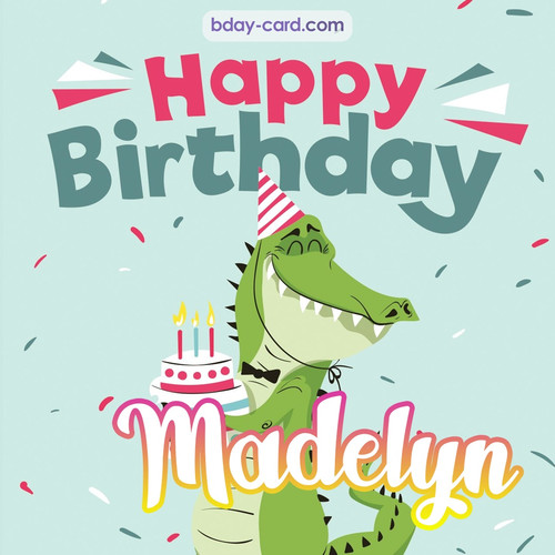 Happy Birthday images for Madelyn with crocodile