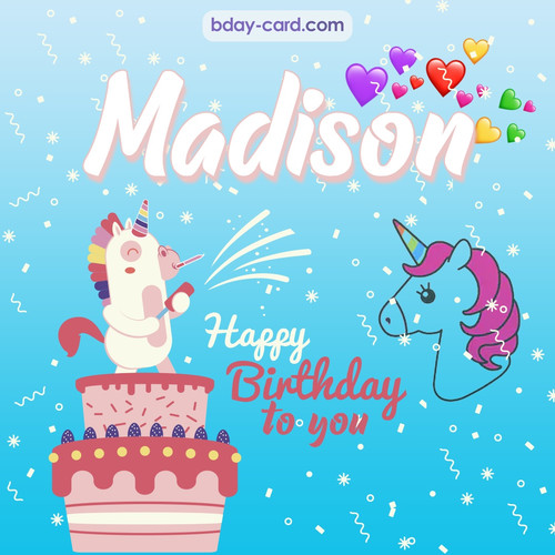 Happy Birthday pics for Madison with Unicorn