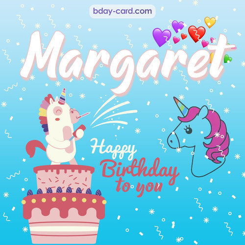 Happy Birthday pics for Margaret with Unicorn