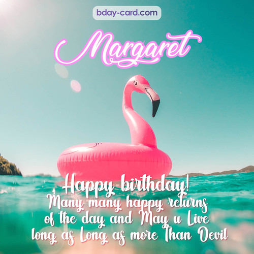 Happy Birthday pic for Margaret with flamingo